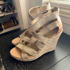 Light Gold Jessica Simpson Wedges Size 6